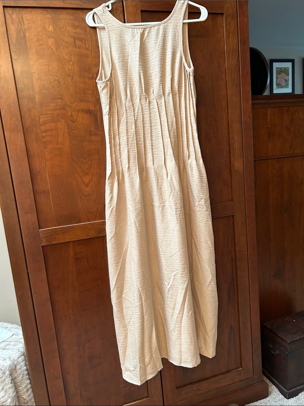 New Fit n Flate Sleeveless Beige Women's Maxi Dress M